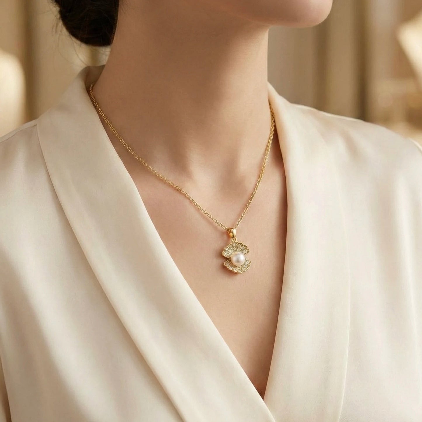 18KT Gold Plated Luxe Petal Pearl
