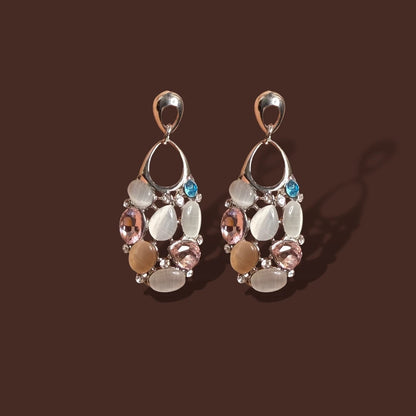JH Luxe Pastel Stone Dangle Earrings