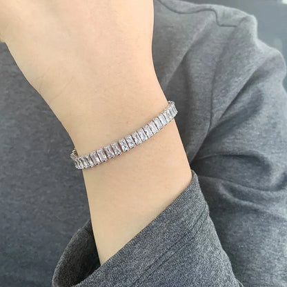 Classic Silver Tennis Bracelet with Zircon Stones