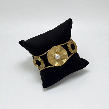 Galaxy Pearl Orbit Bracelet Cuff