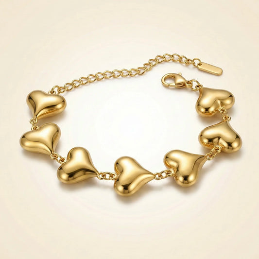 Golden Hearts Chain Bracelet