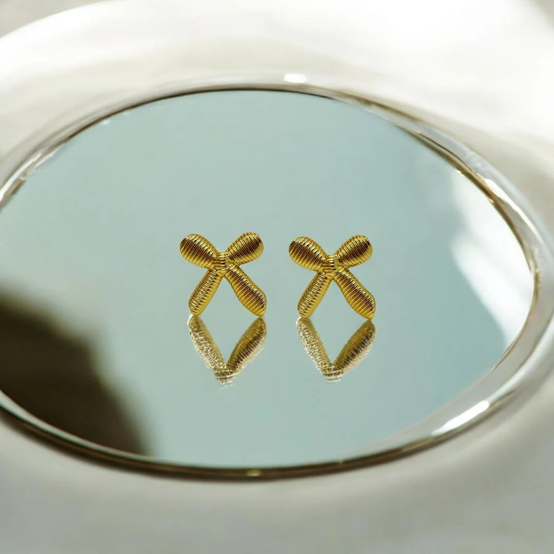 Golden Knot Anti-Tarnish Studs – 18K Gold Plated | Waterproof
