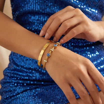 18KT Gold Plated Evil Eye + Cartier Chic Combo