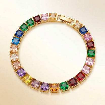 18Kt Gold Plated Rainbow Tennis Bracelet