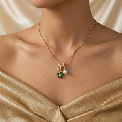 18KT Gold Plated Pearl Bloom Charm