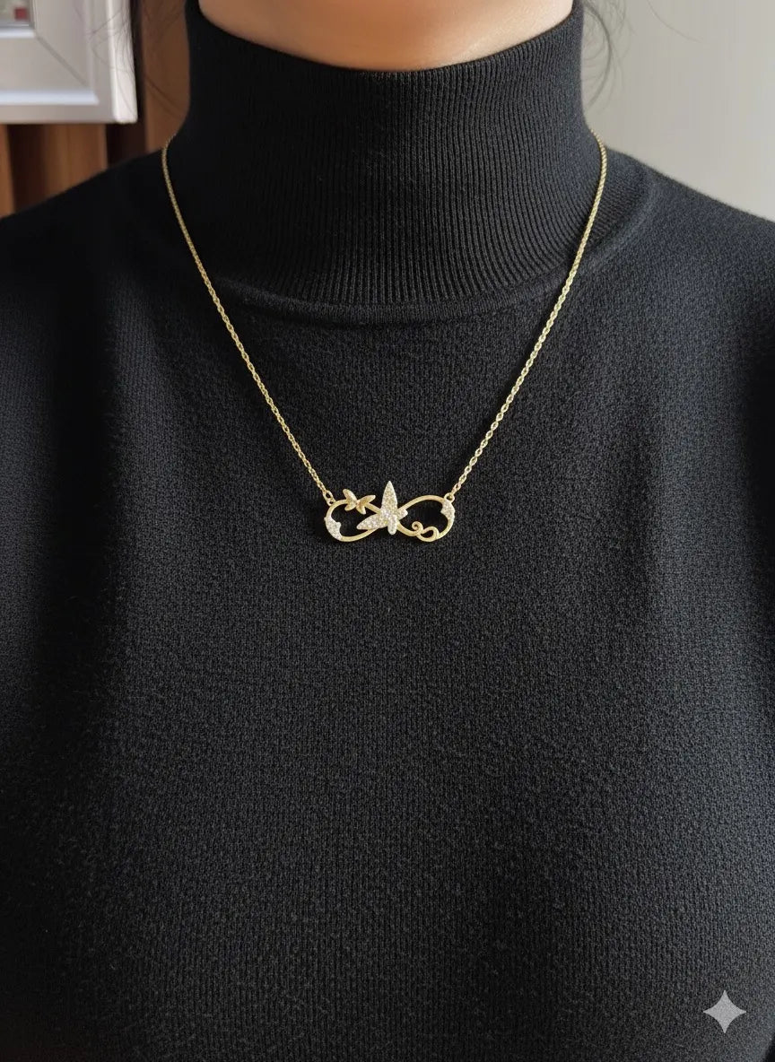 Infinity Butterfly Sparkle Necklace