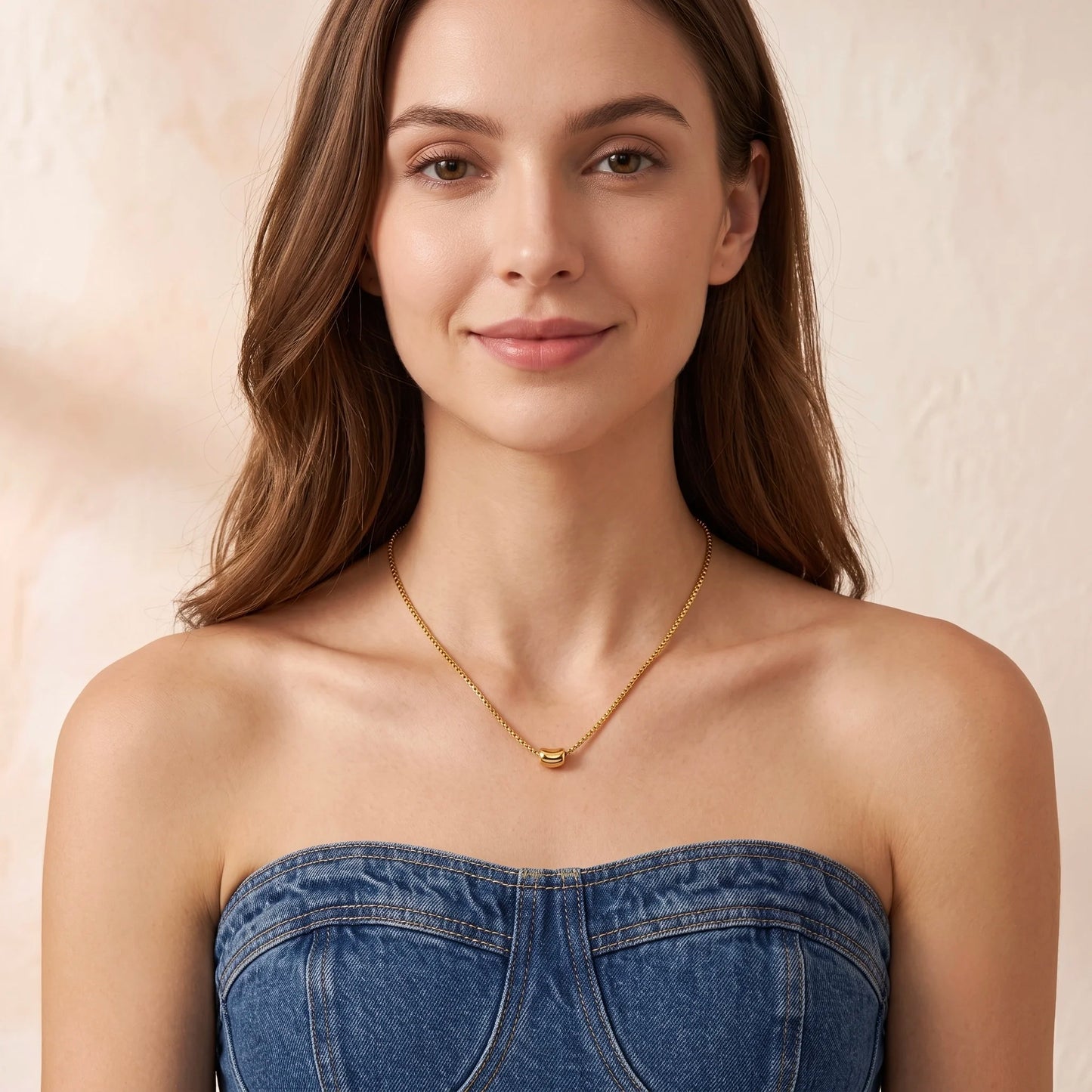 18KT Gold Plated Minimal Luxe Anti-Tarnish Bead Necklace