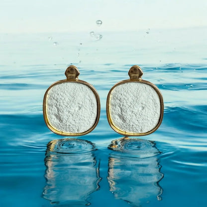 JH Soft Blue Gold-Trim Studs