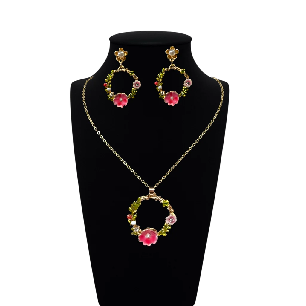 Spring Bloom Floral Necklace Set
