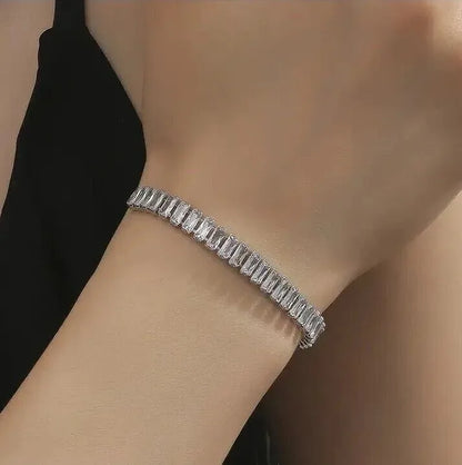 Classic Silver Tennis Bracelet with Zircon Stones