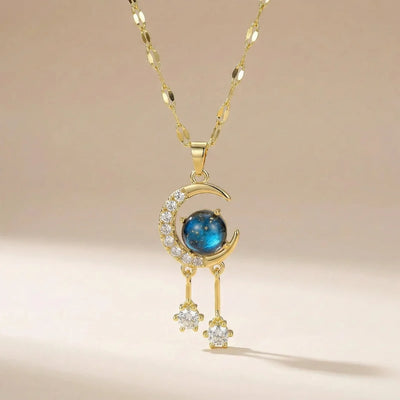 18KT Gold Plated Moonlit Whisper Pendant Necklace
