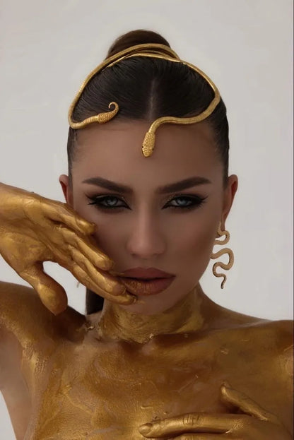 Golden Serpent Wrap Necklace