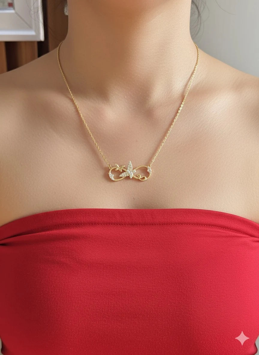 Infinity Butterfly Sparkle Necklace
