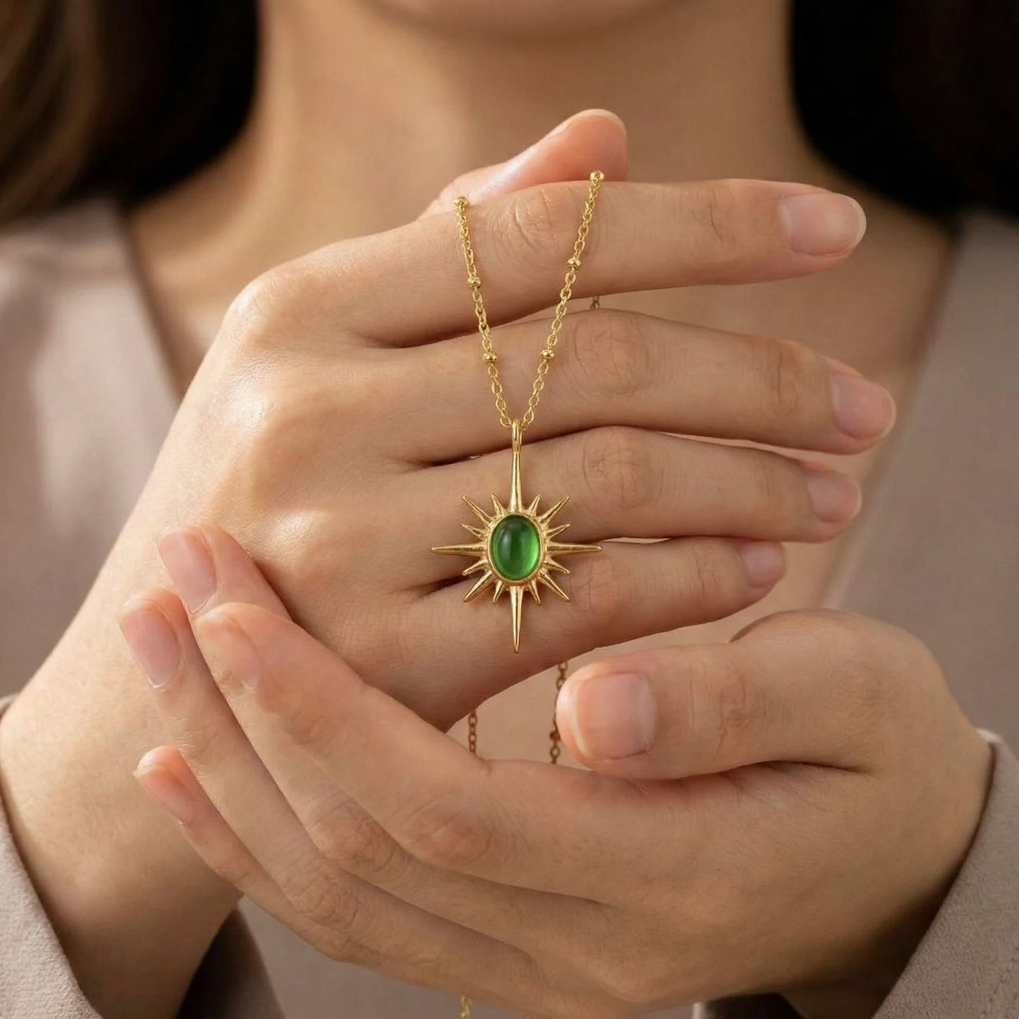 18KT Gold Plated Celestial Starburst Necklace