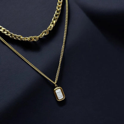 Luxe Layered White Stone Necklace