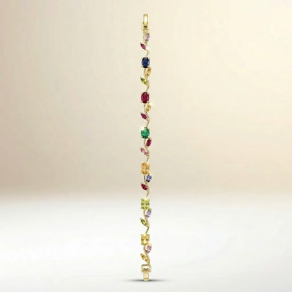 18Kt Gold Plated Rainbow Gem tulip  Bracelet