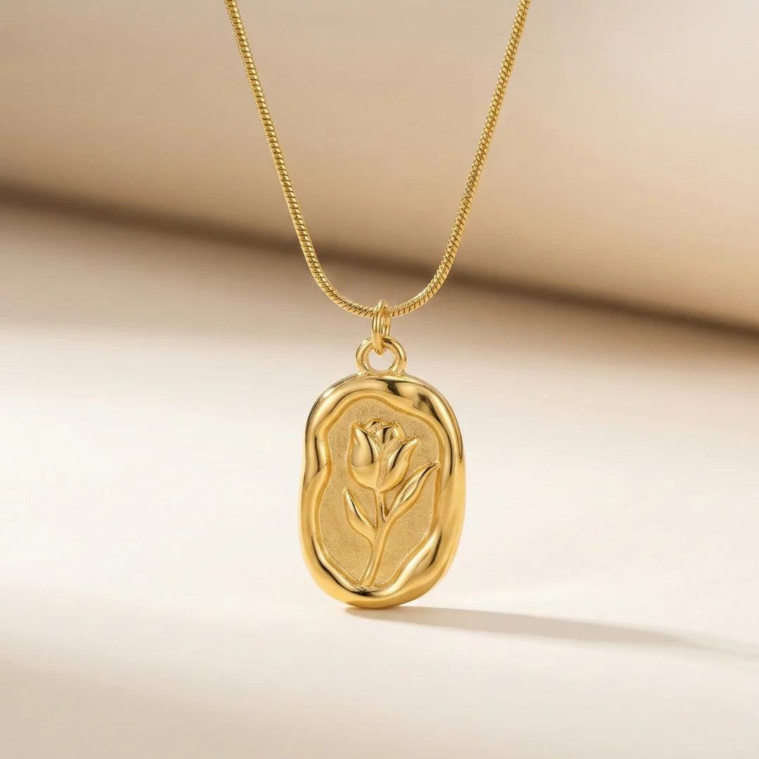 18KT Gold Plated Vintage Petal Necklace