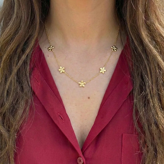 18Kt Gold Plated Daisy Sparkle Necklace
