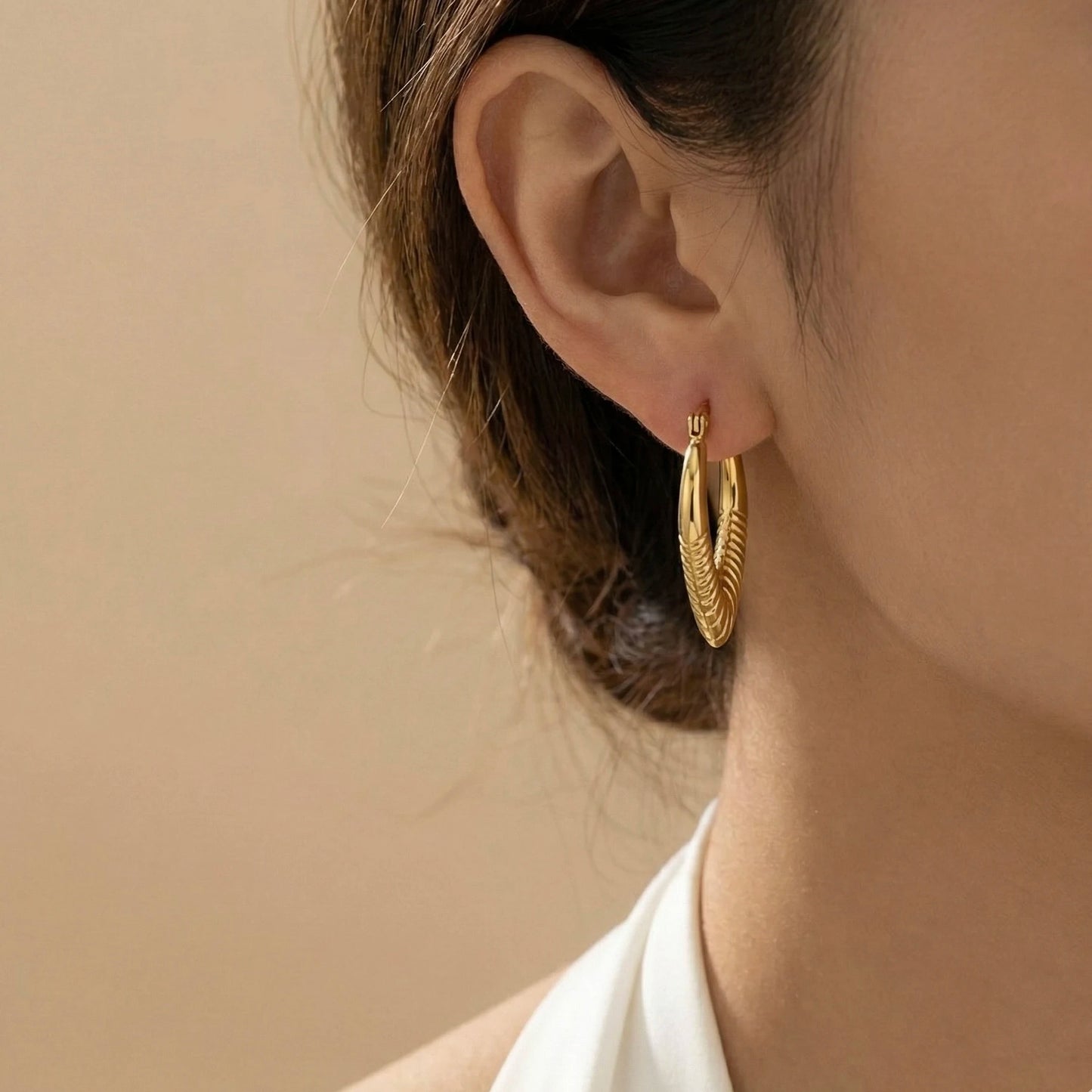 18KT Gold Plated V-Hoop Earrings