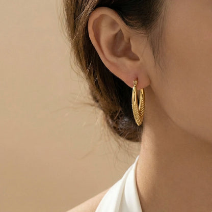 18KT Gold Plated V-Hoop Earrings