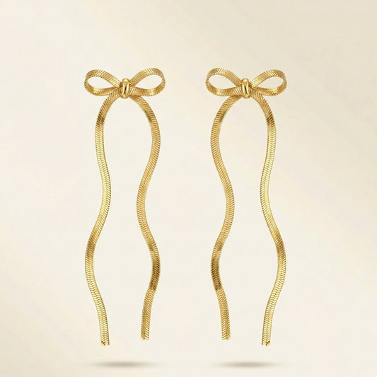 18KT Gold Plated Timeless Bowline Drop Earrings