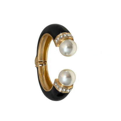 18KT Gold Plated Midnight Pearl Glam Cuff