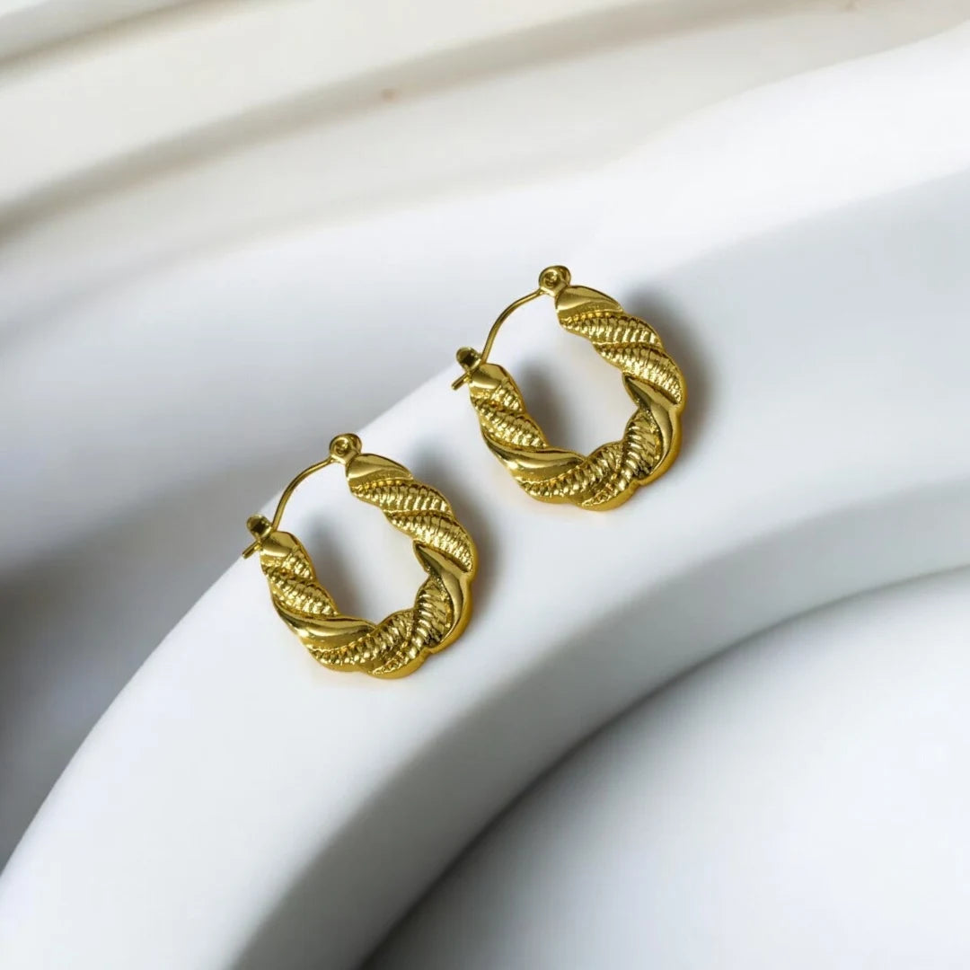 Chunky Twist Hoop Earrings
