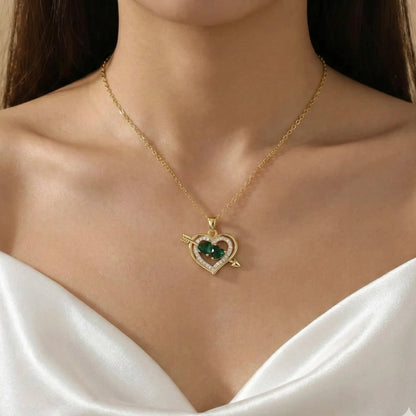18KT Gold Plated Green Love Sparkle