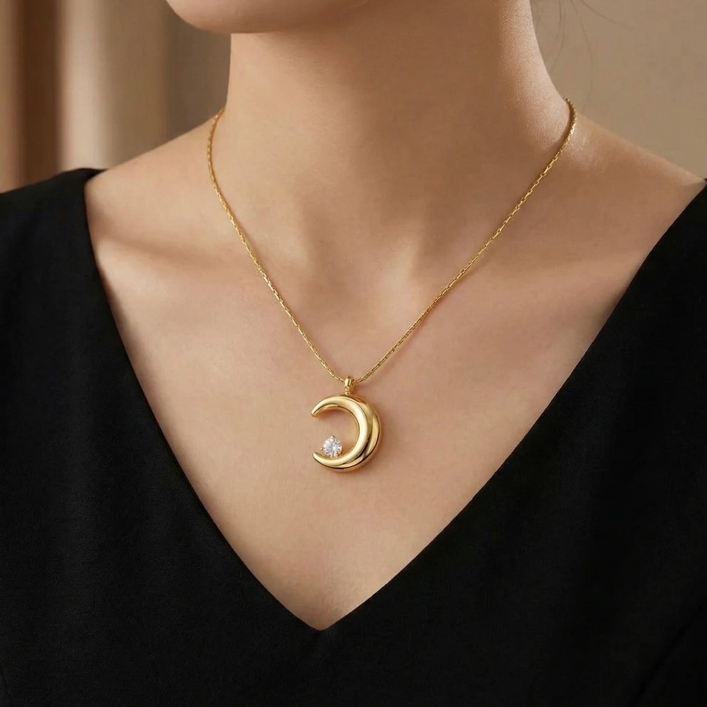 18KT Gold Plated Starlight in the Crescent