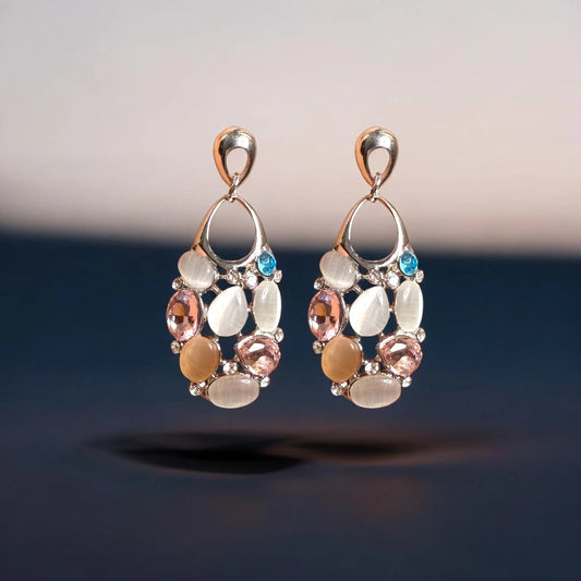JH Luxe Pastel Stone Dangle Earrings