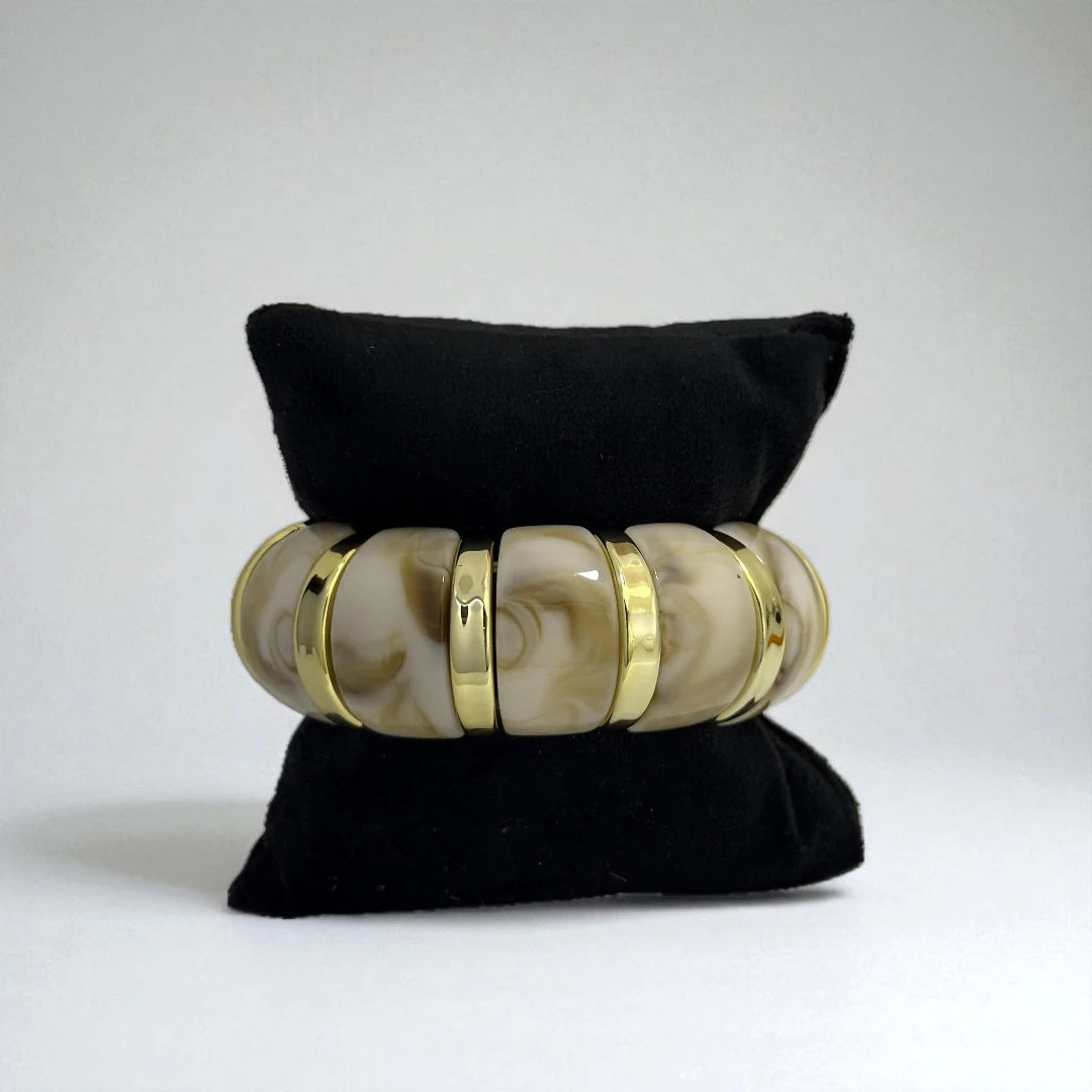 Beige Swirl Acrylic Resin Cuff