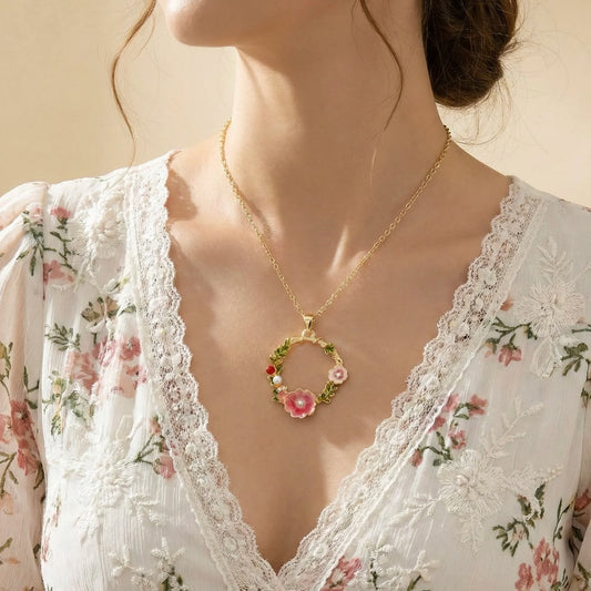 18KT Gold Plated Spring Bloom Floral Necklace Set