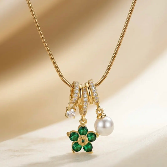 18KT Gold Plated Pearl Bloom Charm