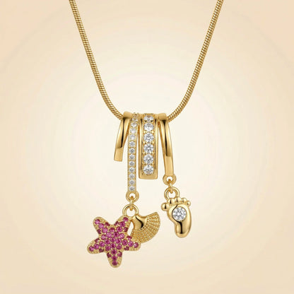 18Kt Gold Plated Starfish Charm Pendant Necklace