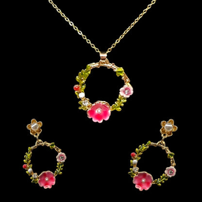 Spring Bloom Floral Necklace Set