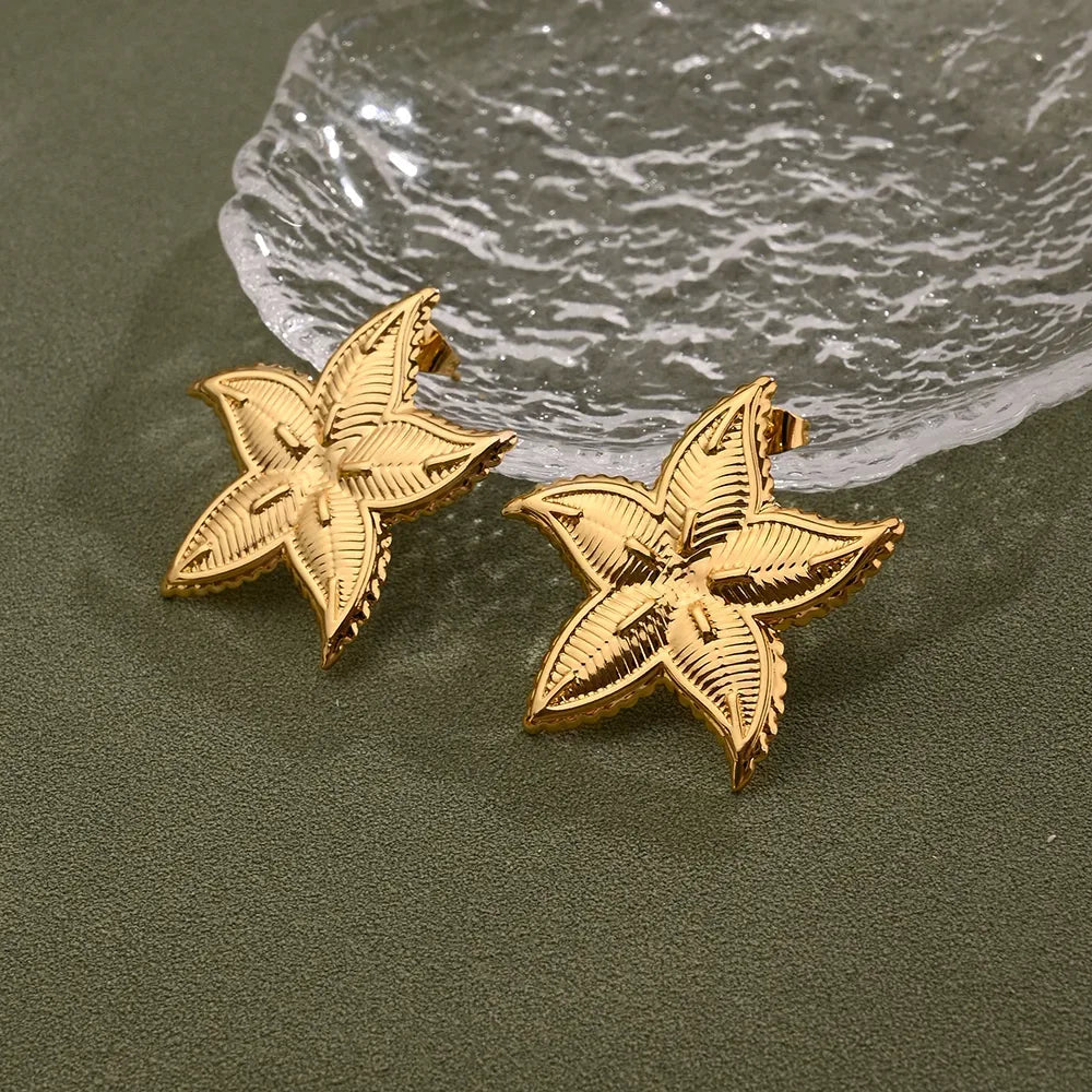 Ocean Charm Star Earrings - 18K Gold Plated & Waterproof
