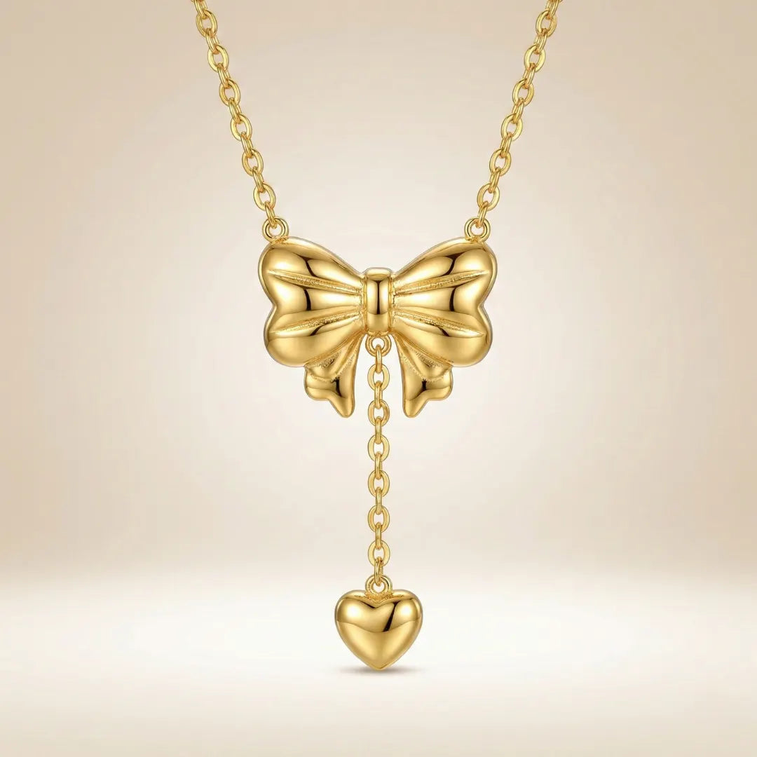 18KT Gold Plated Elegant Bow Pendant