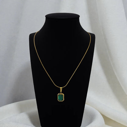 Timeless Emerald Charm Necklace