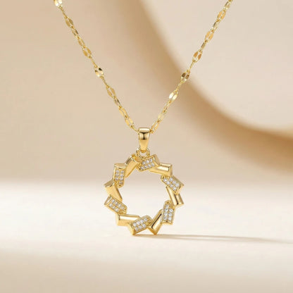 18KT Gold Plated Halo Sparkle Pendant