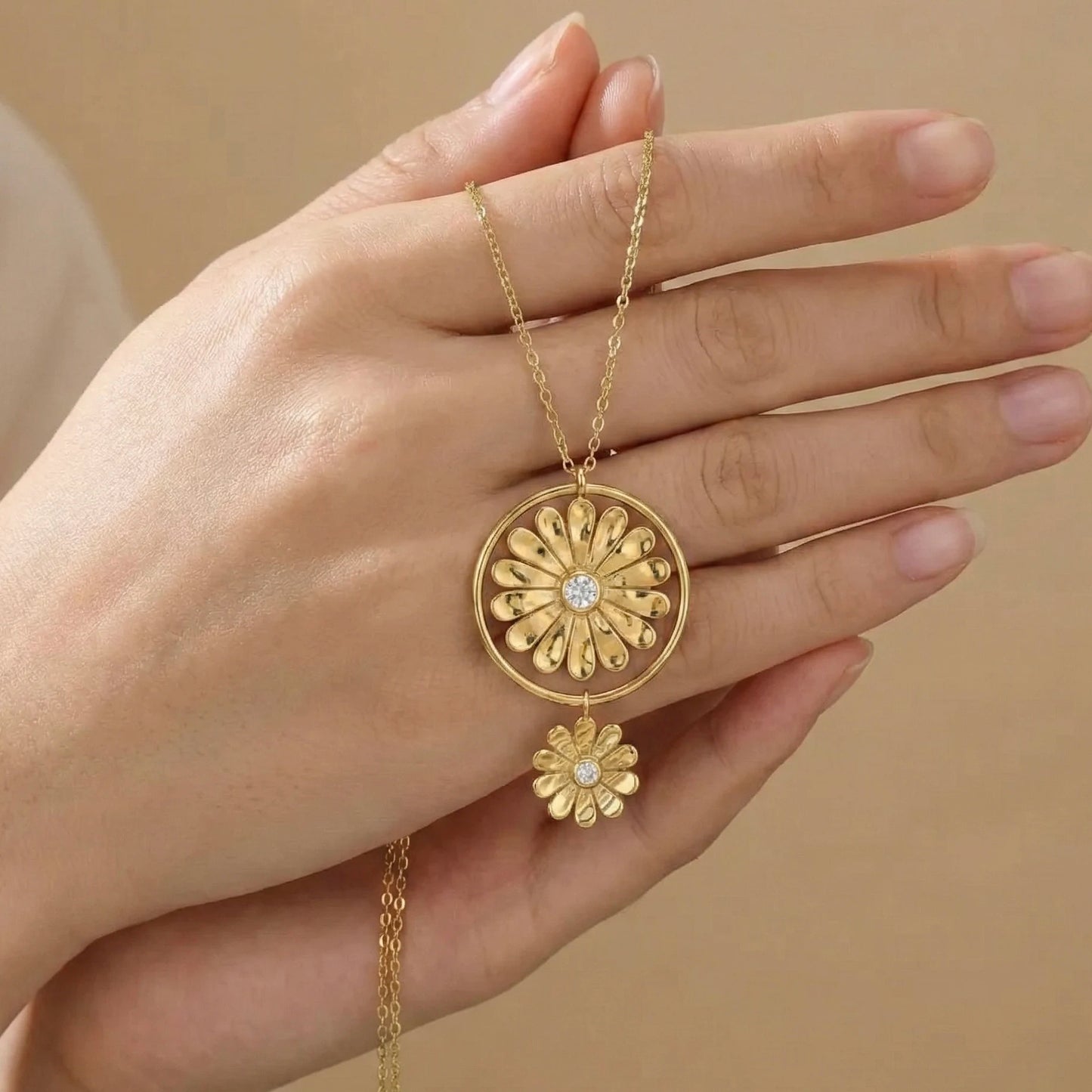 18KT Gold Plated Floral Luxe Drop
