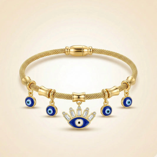 Luxe Evil Eye Crown Bracelet