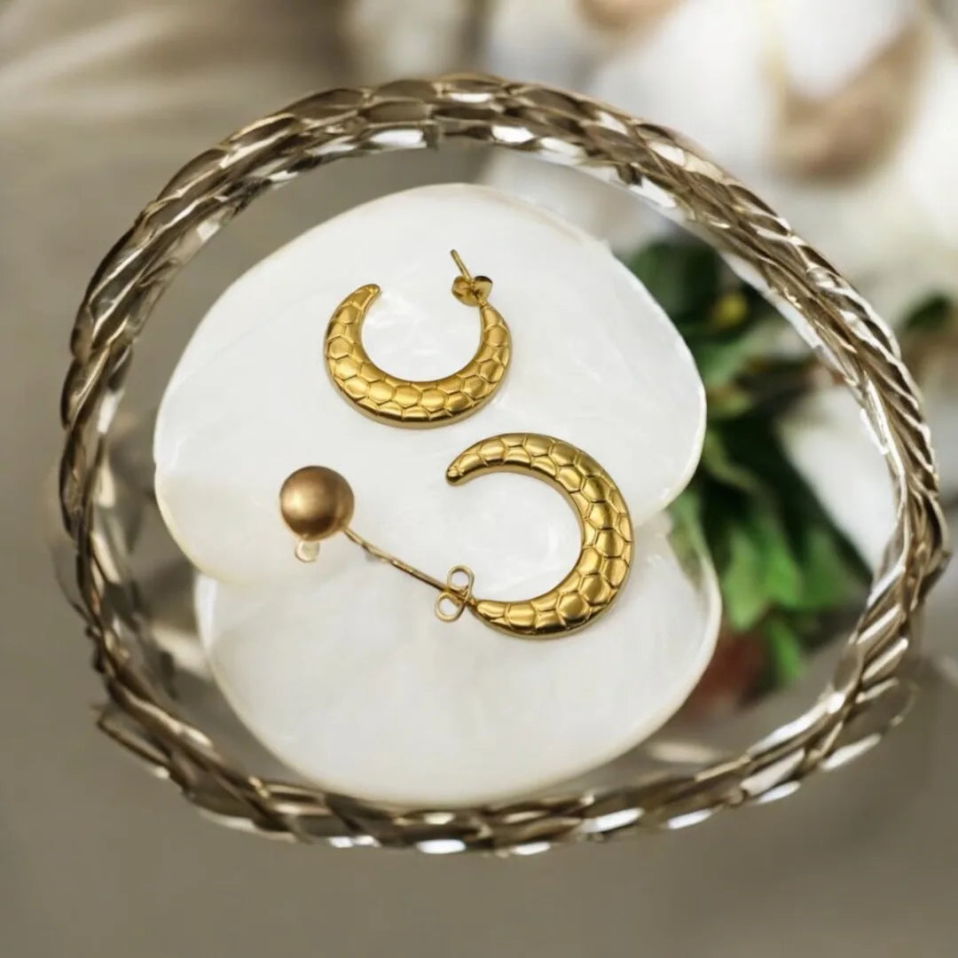 Statement C-Shape Hoops 18K Gold Plated | Anti-Tarnish