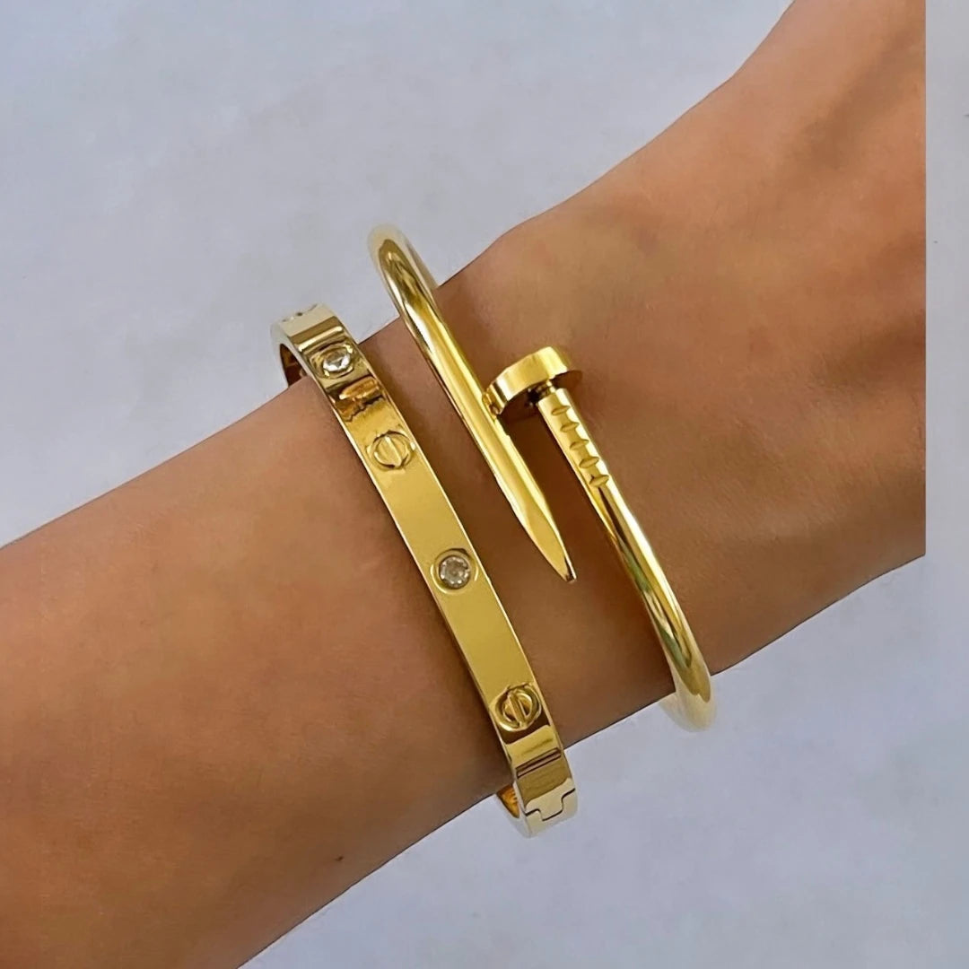 Bold Gold Stack – Nail & Cartier Combo Set