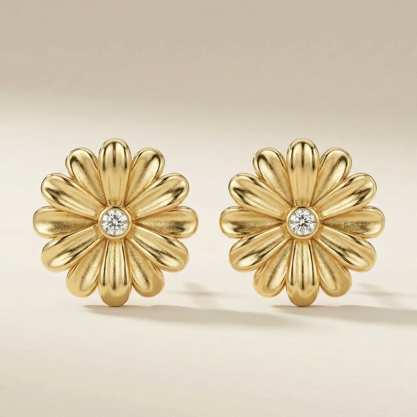 18KT Gold Plated Floral Luxe Stud Earrings