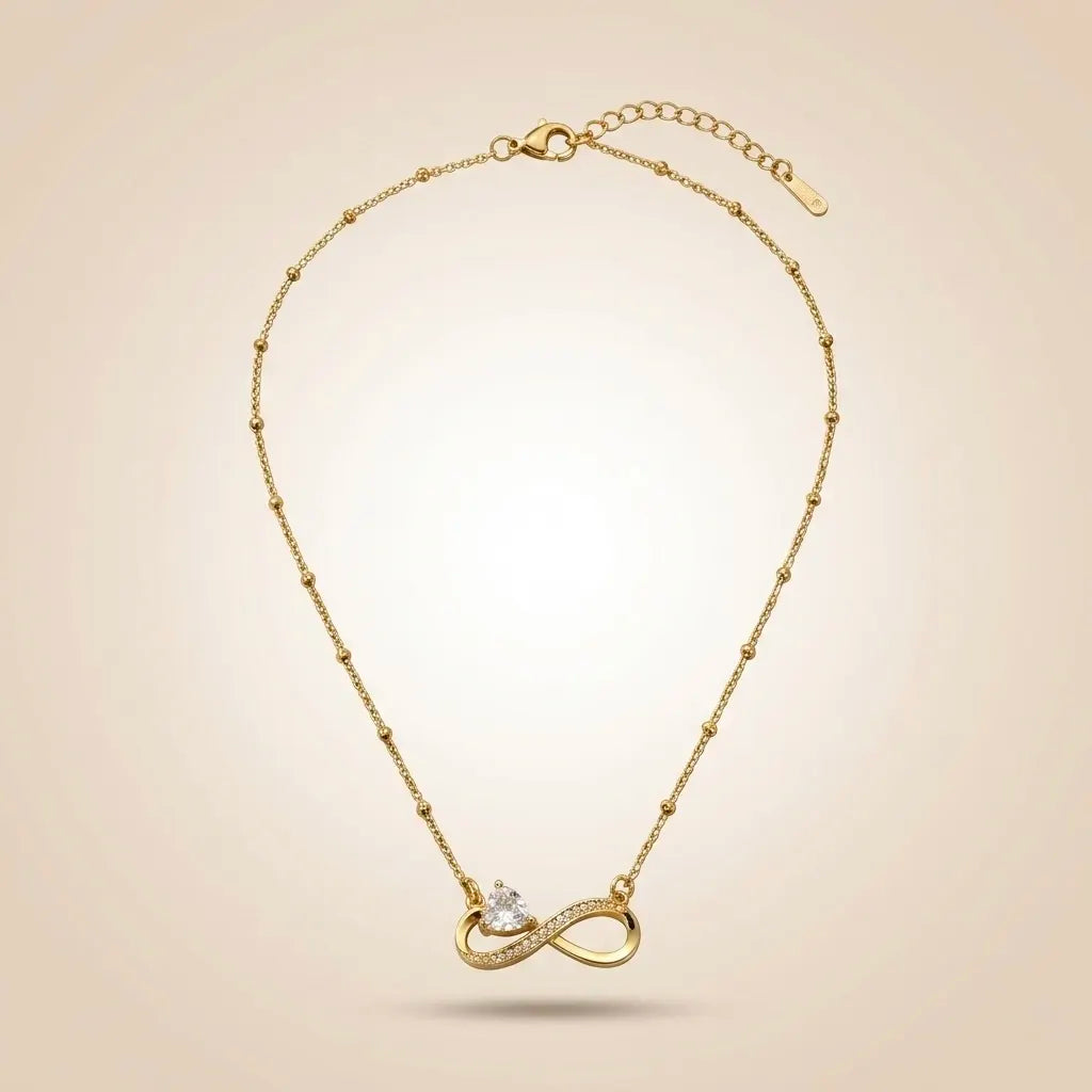 18Kt Gold Plated CZ Infinity Pendant Necklace