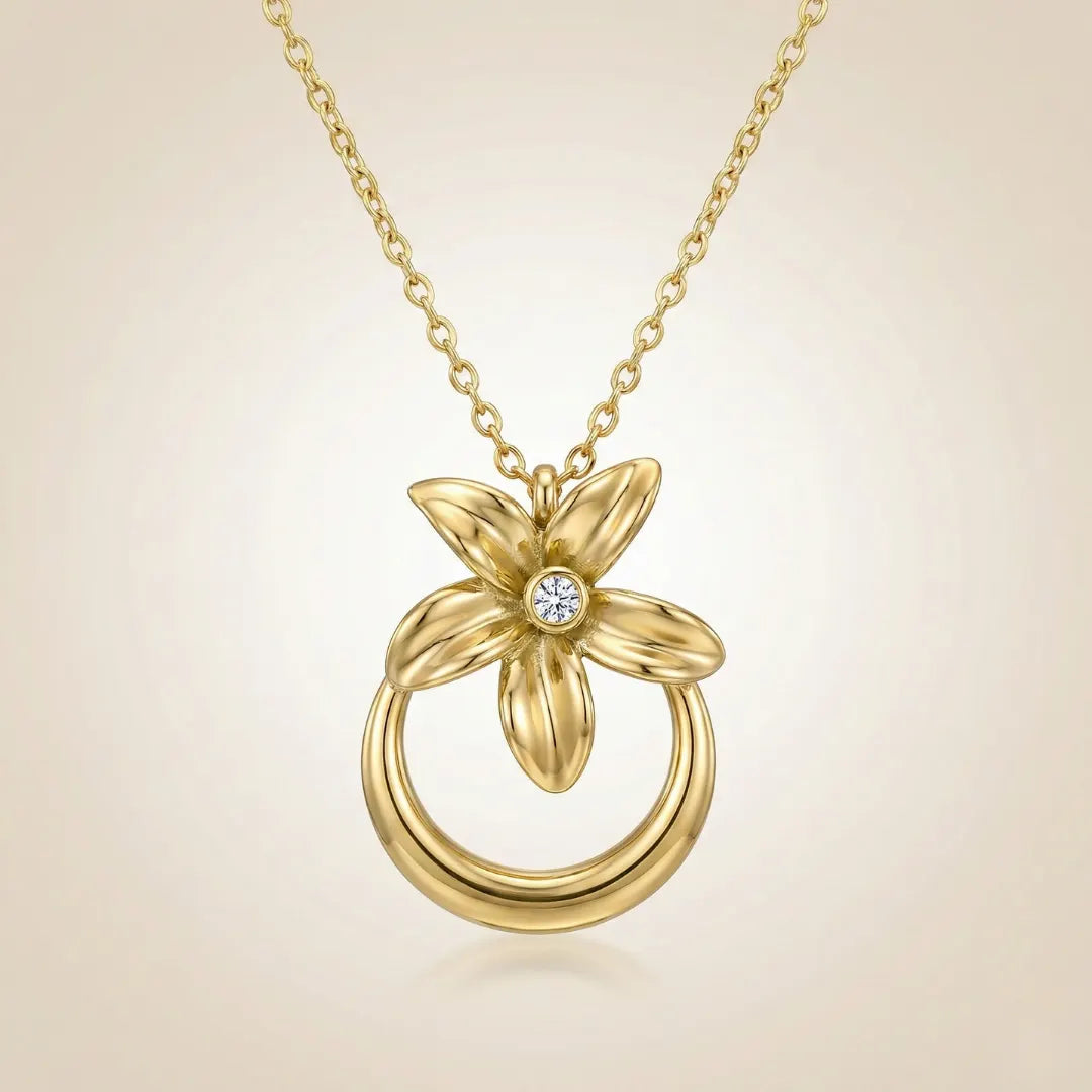 18KT Gold Plated Daisy Drop Necklace