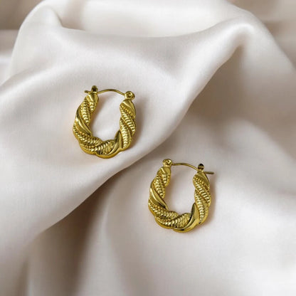 Chunky Twist Hoop Earrings