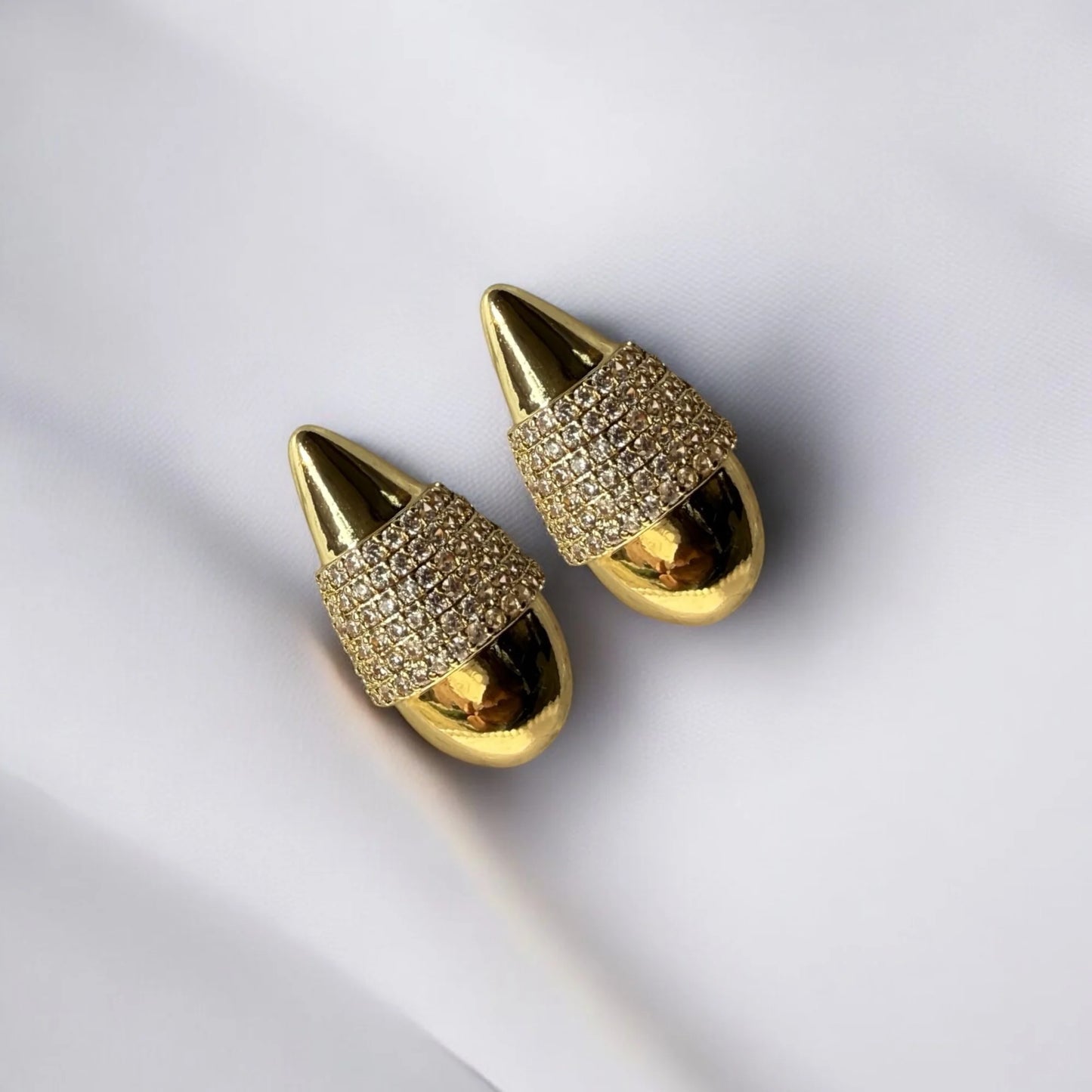 American Diamond Accent Studs - Waterproof & Glossy