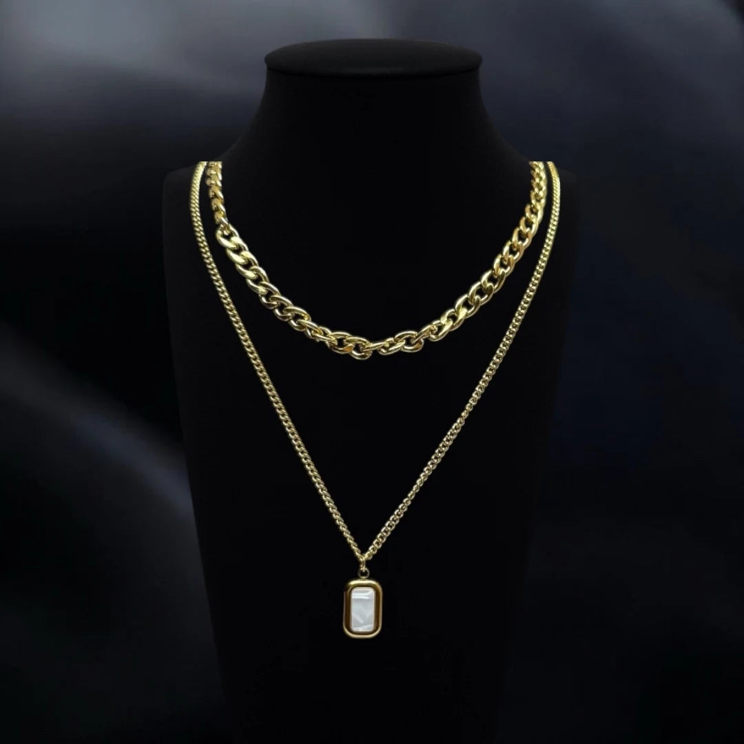 Luxe Layered White Stone Necklace