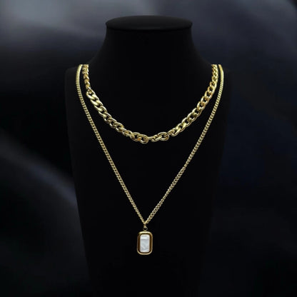 Luxe Layered White Stone Necklace